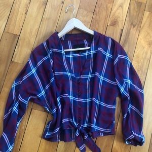 RAILS tie up plaid top